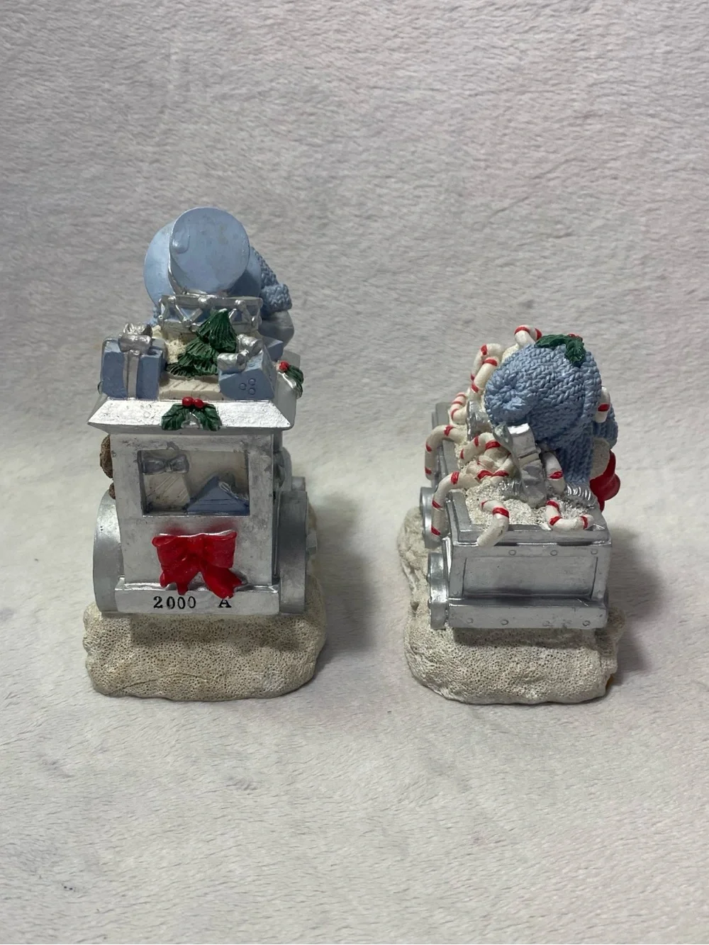 Vintage Encore Snow Buddies Set Of 2 Snowville Express Snowman Train Figurines